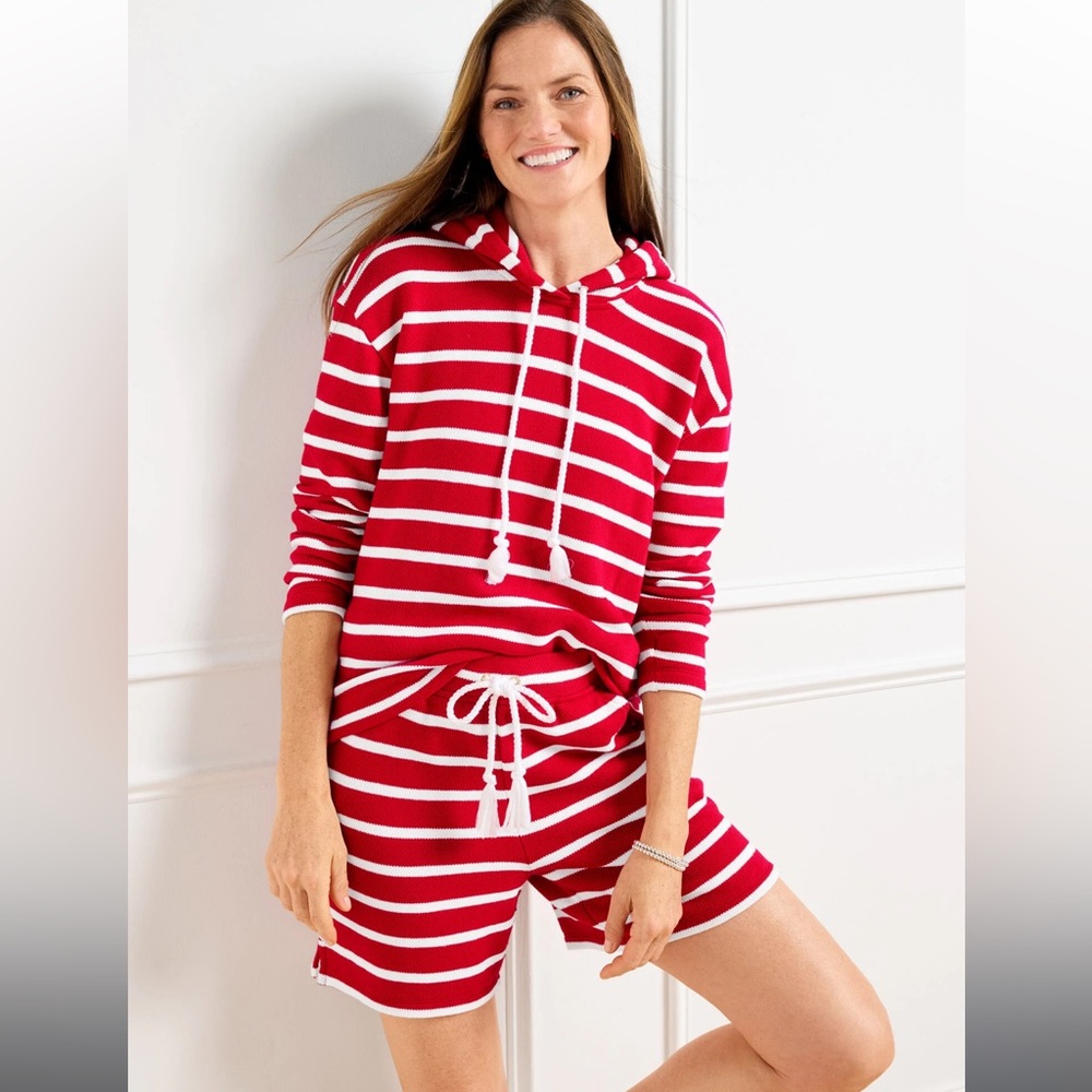 Talbots Beach Terry Hoodie and shorts Luna Stripe
Red and White Set